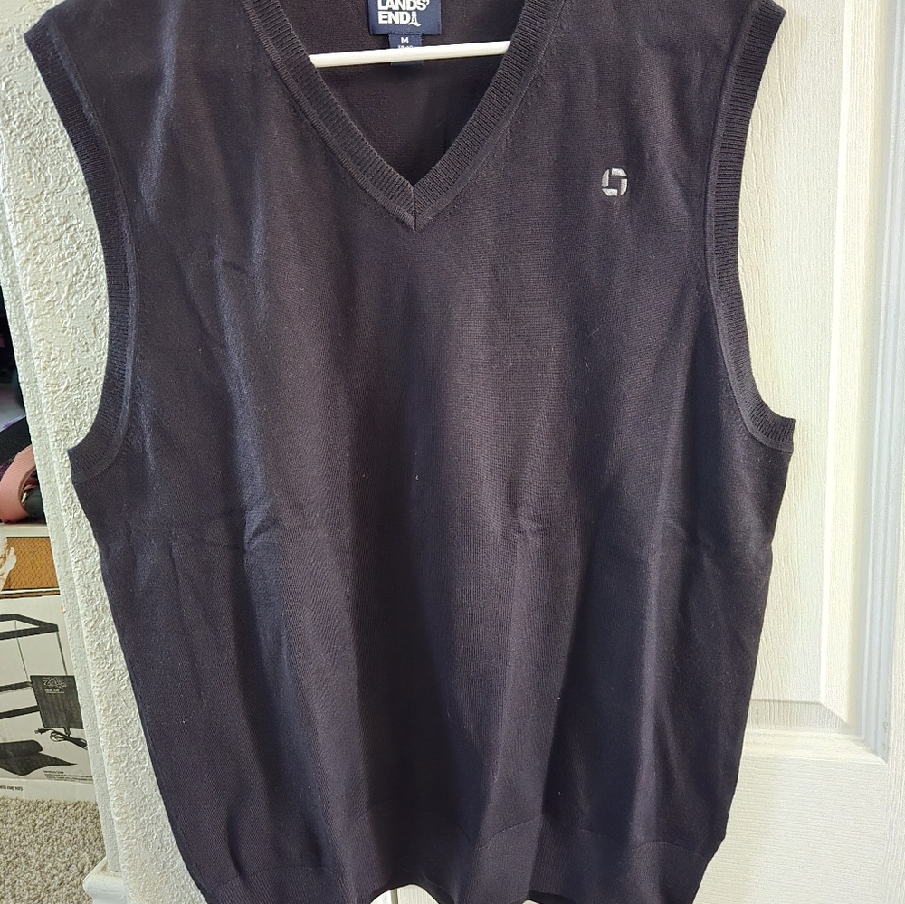 Lands' End Men's Chase V-Neck Sweater - Navy